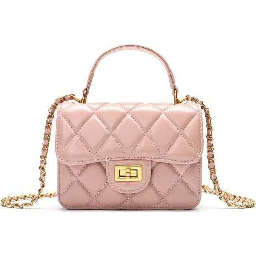 All Sheepskin Rhombic Chain Bag 2021 New Fashion Handbags Portable Small Square Bag Shoulder Messenger Small Bag