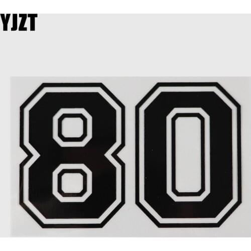 YJZT 16.2CM×10.7CM Personality 80 Speed Limit Road Traffic Slow Down Numbers Car Stickers Decal Vinyl 13D-0544