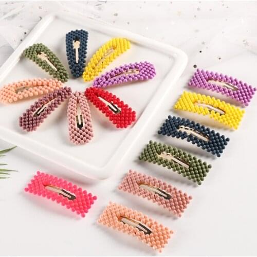 Korean Hair Pins Ladies Girls Same Paragraph Sweet Color Pearl Hair Clip New Bangs Clip BB Clip Hairpin Wholesale Free Shipping