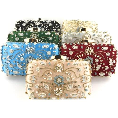 Lady Diamond Wedding Evening Purses And Handbags Crossbody Party Shoulder Bags Gold Hand bag Women Clutch