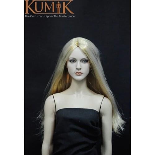 1:6 Scale Soldier Kumik Doll Toy Female Head Sculpture 12'' Action Figure Hair Transplant Beauty Head Accessory Model In Stock