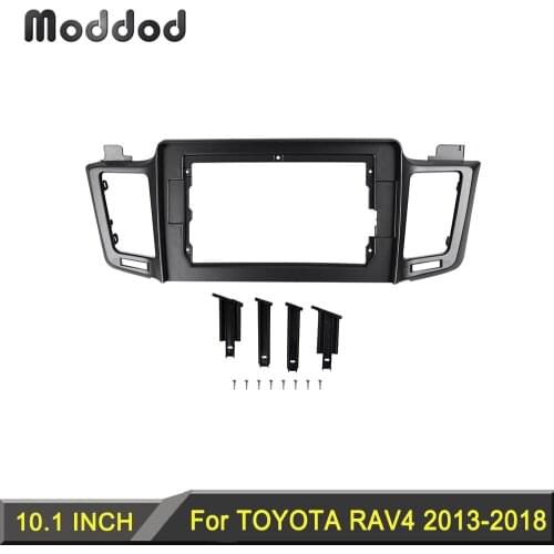 10.1 Inch Radio Fascia for TOYOTA RAV4 2013-2018 Left Hand Drive Stereo Panel Audio Android Player Frame Dash Mount Kit Bezel