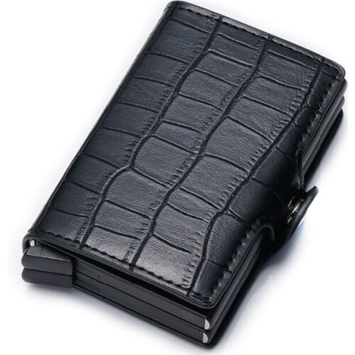 2019 New Card Holder RFID Blocking Aluminium Business ID Credit Card holder Men Slim Double Case Wallet Purse