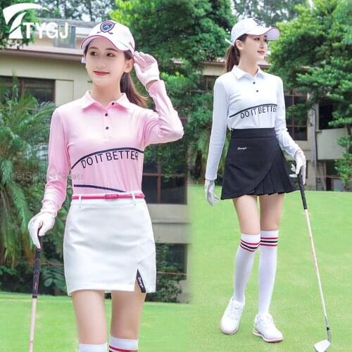 2021 Golf Shirts Women Long Sleeve Autumn Tops Ladies Breathable Golf Apparel Sportswear Outdoor Girls Slim Quick Dry T-Shirts