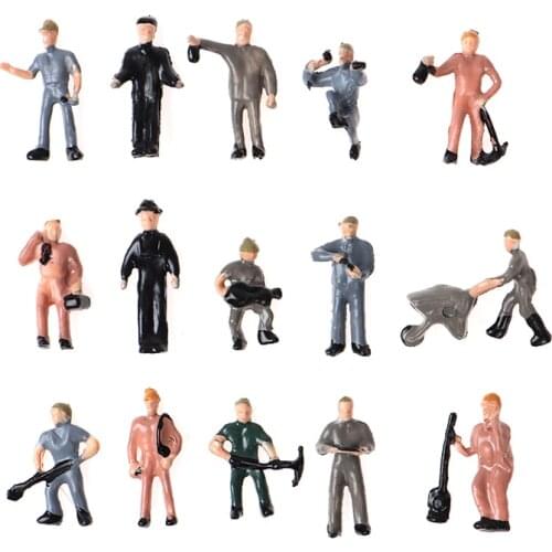 25pcs 1:87 Scale Miniature People Model Worker Figurines For Model Train Diorama Scenery DIY Accessories, Assorted