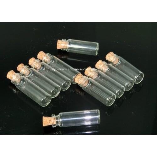 50Pcs/Lot Tiny Glass Bottles Cork Empty Lovely Clear Glass Bottle Jars Vials Diameter 12mm