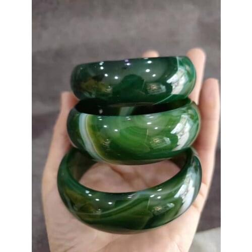 100% real Natural agateJade Bracelet wide cuff NATURE BEAUTIFUL green jade bangle charm sweet agate bangle luck bracelet56-64MM