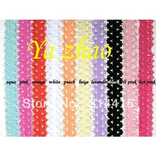 3/4" Baby Frilly Elastic Headbands Toddler Girls Lace Hair bands Kids Strength Hair Bands 24pcs/lot