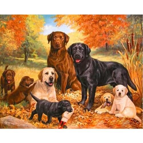 Diy square round diamond painting kit dog mosaic decorative painting handmade cross stitch embroidery beadwork