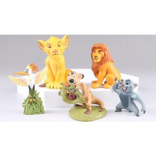 Genuine Lion King figurenes collection model cartoon character Simba Mufasa action figure model 8cm resin statue kid toy