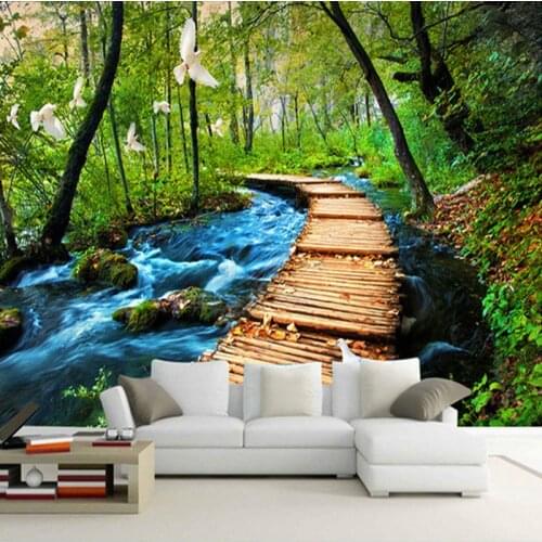 Custom 3D Photo Wallpaper Forest Nature Scenery Large Wall Mural Paintings Living Room Bedroom Non-woven Printed Wallpaper