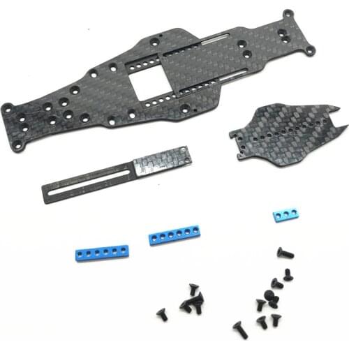 Carbon Fiber Adjustable Wheelbase Chassis for Mini-Q Mini-Z RC Rear-wheel Drift Car Upgrade Parts