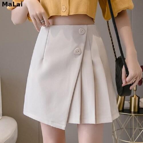 Red Pleated Skirt Black Beige Women Mujer Faldas Black Woman Skirts Femme Midi Jupe Saias Mulher Plisada Spodnica Damska 2021