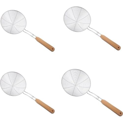 Oval Food Filter Cooking Tools Stainless Steel Slotted Spoon Wire Strainer with Hook Heat Resistant Food Cooking Kitchen Utensil