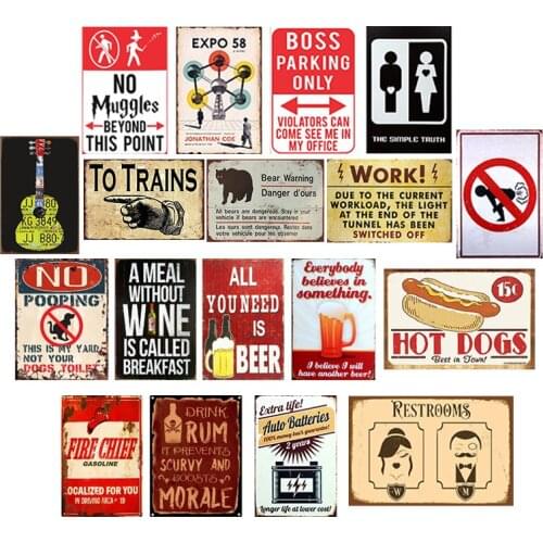 Drink Beer Process Car Metal License Plate Vintage Home Decor Tin Sign Bar Pub Garage Decorative Metal Sign Art Painting 7A2439