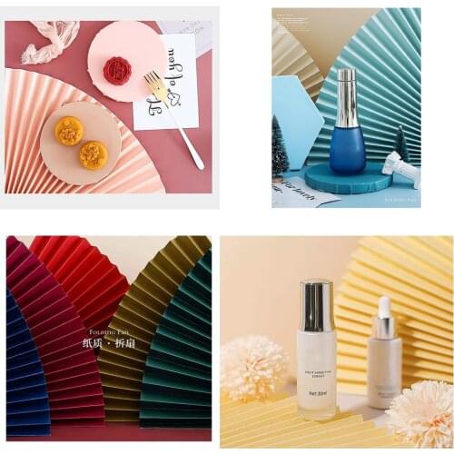 Multi-functional hot paper folding Fan 13-color background paper decoration photo background photography props