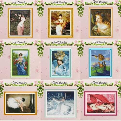 Young girl patterns Counted Cross Stitch 11CT 14CT Cross Stitch Set Wholesale DIY Chinese Cross-stitch Kit Embroidery Needlework