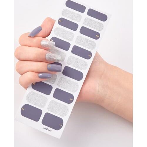 22 Tips/Sheet Pure Solid Color Temporary Tattoos Kids Nails Art Decoration Full Beauty Manicure Decoration Nail Sticker Set