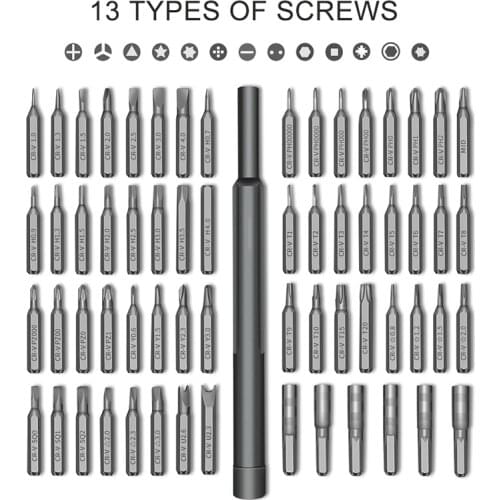 Screwdriver Set 63 In 1 Precision Screw Driver Torx Bit Magnetic Hex Phillips Bits Mobile Phone Laptop Repair Tools Kit