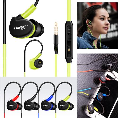 Fonge Waterproof Earphones In Ear Earbuds HIFI Sport Headphones Bass Headset with Mic for smart phones