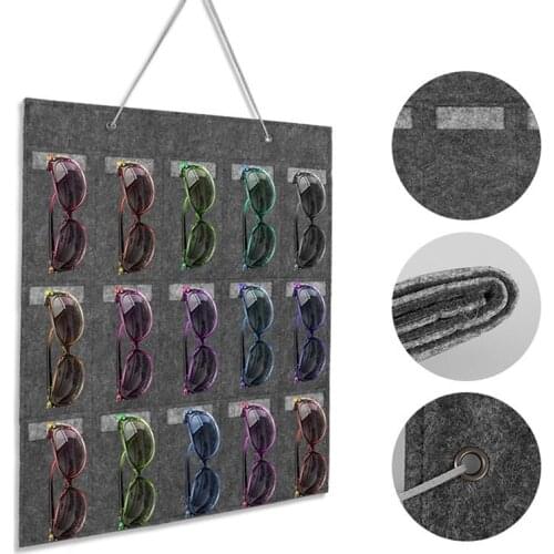 NEW Eyeglass Sunglasses Organizer Hanging Wall Glasses Holder Storage Display Pocket Mount Hanger On Wall
