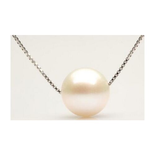 CHARMING AAA 12MM SOUTH SEA GENUINE WHITE PEARL NECKLACE PENDANT SILVER CHAIN