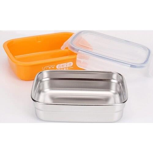 Solid Color Lunch Box For Kids Stainless Steel Bento Feeding Box Leak-Proof Children Bento Lunch Box Food Container Box Baby