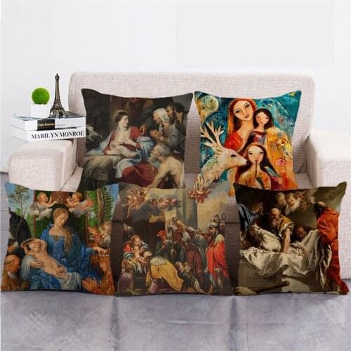 Wholesale 45cm*45cm Exotic portrait 4 Linen/Cotton Throw Pillow Covers Couch Cushion Cover Home Decor Pillowcase