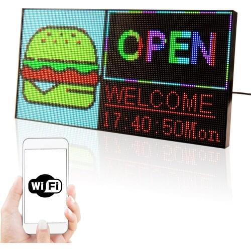 P3 RGB Full Color Indoor led Display Board WiFi APP Control with Text, Images, Animation, Countdown, Timer for Shop Bussiness