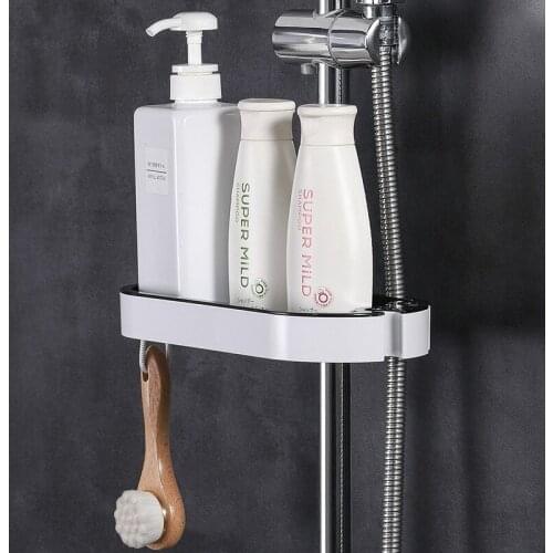 Bathroom Shelf Shower Rack Caddy Organizer Wall Mount Shampoo Rack Free Punch Kitchen Storage Bathroom Accessories