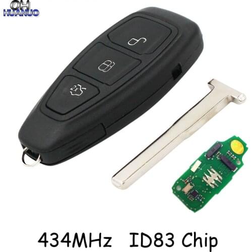 434MHz ID83 Chip Replacemen Remote Key Fob 3 Button For Ford Focus C-Max Mondeo Kuga Fiesta 2013-2015