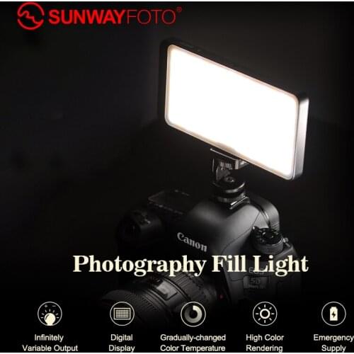 SUNWAYFOTO FL-120 LED Video Light Dimmable Photography Lighting On Camera Fill light Lamp for DSLR Nikon Canon