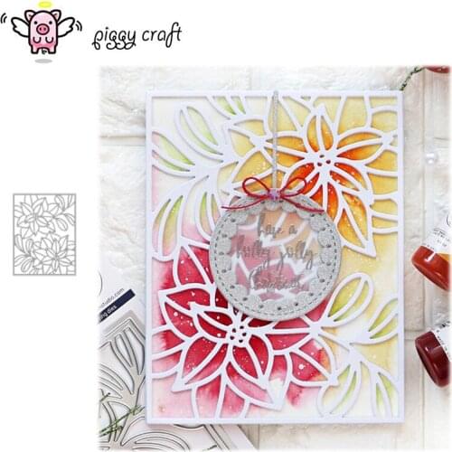 Piggy Craft metal cutting dies cut die mold Flower leaf frame Scrapbook paper craft knife mould blade punch stencils dies