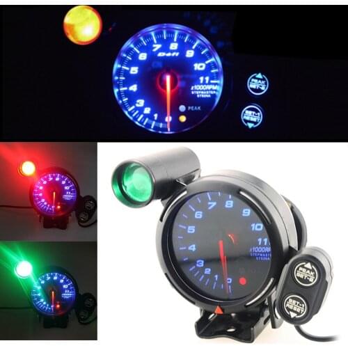 Tachometer Gauge 3.75 Inch 12V Car Tachometer Gauge Kit 11000 RPM Blue LED Tachometer Gauges With Shift Light Dropshipping