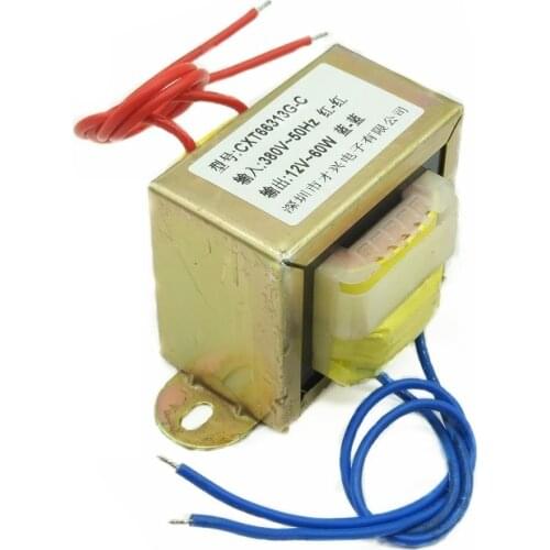 EI-60W type transformer 60W/VA 380V to 12V AC12V transformer 5A all copper AC power frequency