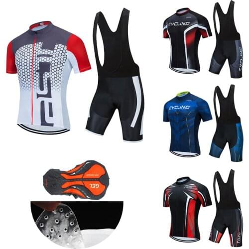 Lycra Bike Clothing Men BIB Gel Shorts 2021 Summer Cycling Jersey Set Sport Suit Male Bicycle Clothes MTB Uniform Pro Team Kit