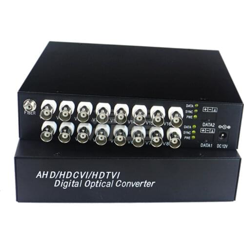 High Quality HD CVI 16 Channel Video Fiber Optical Converters Transmitter Receiver -For 720P 960P AHD CVI TVI HD Cameras CCTV