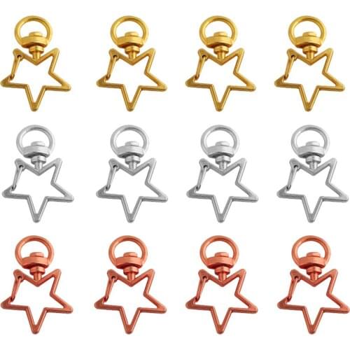10pcs Metal Swivel Lobster Claw Clasp Star Shape Snap Hook Lanyard Clips Diy Supplies Jewelry Making Keychains Bags Accessories