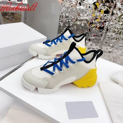 Women Sneakers MIxed Color Lace Up Women Casual Shoes Genuine LeatherPlatform Wedges Outdoor Flats Shoes Party Dress Shoe Women