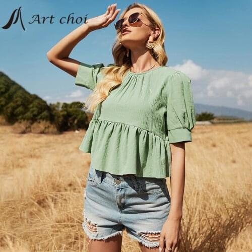 Chiffon Tops Summer Spring Elegant Fashion Ruffled Georgette T-Shirts Women Ladies Casual Short Sleeves Female O-Neck Pullover