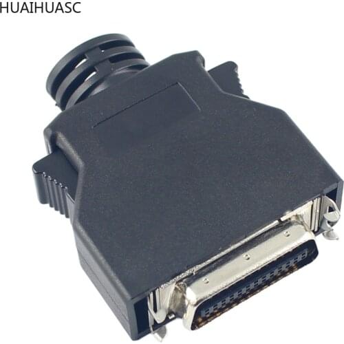 1Pcs SCSI 26 Pin MDR Male CN Solder Plug Connector Shell Kit shield For Cable Assembly