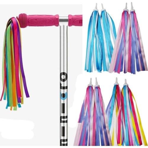 2PCS 14/30cm Colorful PVC Bicycle Scooter Handlebar Streamers Tassel Scooter Decor Parts Outdoor Cycling Accessories Gift