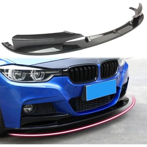 2Pcs Car Front Bumper Spoiler Lip Splitter Trim For 2012-2018 BMW F30 3 Series M Style Gloss Black ABS Plastic Car Accessories