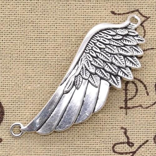 2pcs Charms Angel Wings 60x22mm Antique Pendant fit,Vintage Tibetan Bronze Silver color,DIY Handmade Jewelry