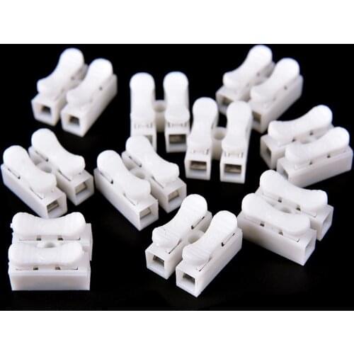 30Pcs/pack Mini Type 2 Pins Electrical Cable Connector CH2 Quick Splice Lock Wire Terminal