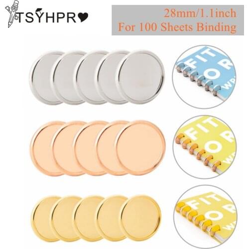 50/100 Pcs Solid Color Plating Planner Binder Disc for Notebooks/Planners 28mm Diy Loose Leaf Mushroom Binder
