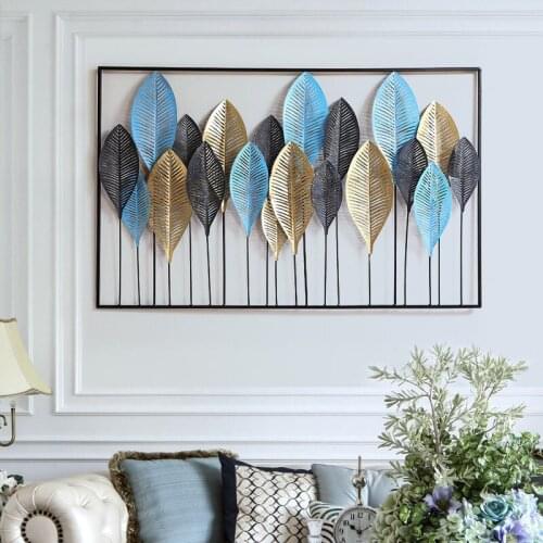 American Wrought Iron Forest Wall Hanging Ornament 3D Sticker Wall Decoration Crafts Home Living room Sofa Background Wall Mural