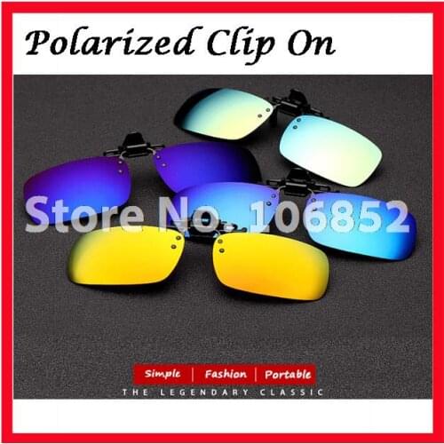Free Shipping 20pcs C024 Glasses Sunglass Sunglasses Eyeglasses Polarized Clip On dark Green Grey Yellow Brown Red Blue Mirror