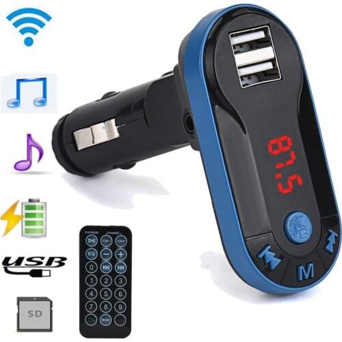 Bluetooth 3.0 Wireless Car FM Transmitter MP3 Player Handsfree Kit USB TF SD Remote controller Sound quality music USB Charger
