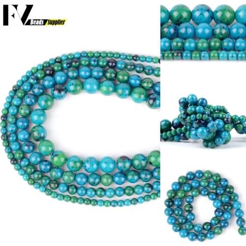 Wholesale 4mm 6mm 8mm 10mm 12mm Chrysocolla Loose Spacer Round Stone Beads For Jewelry Making DIY Bracelets Necklace Needlework